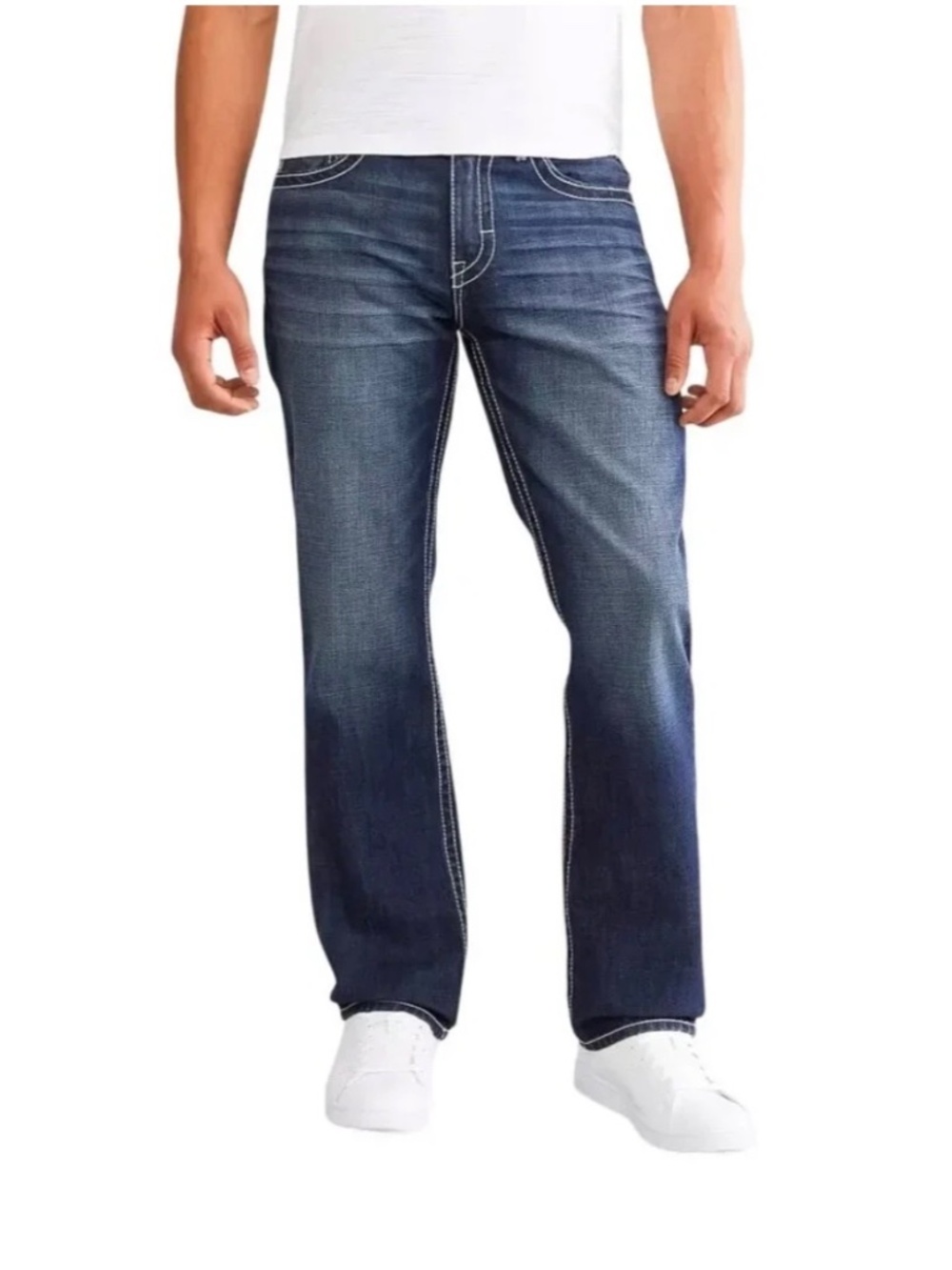 BKE Tyler Stretch Jeans Men’s 36x32 Relaxed Straight Leg Blue Denim
